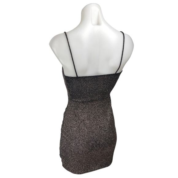 Windsor After Hours Glitter Black Sleeveless Cami Camisole Tank Bodycon Dress S - Picture 3 of 6